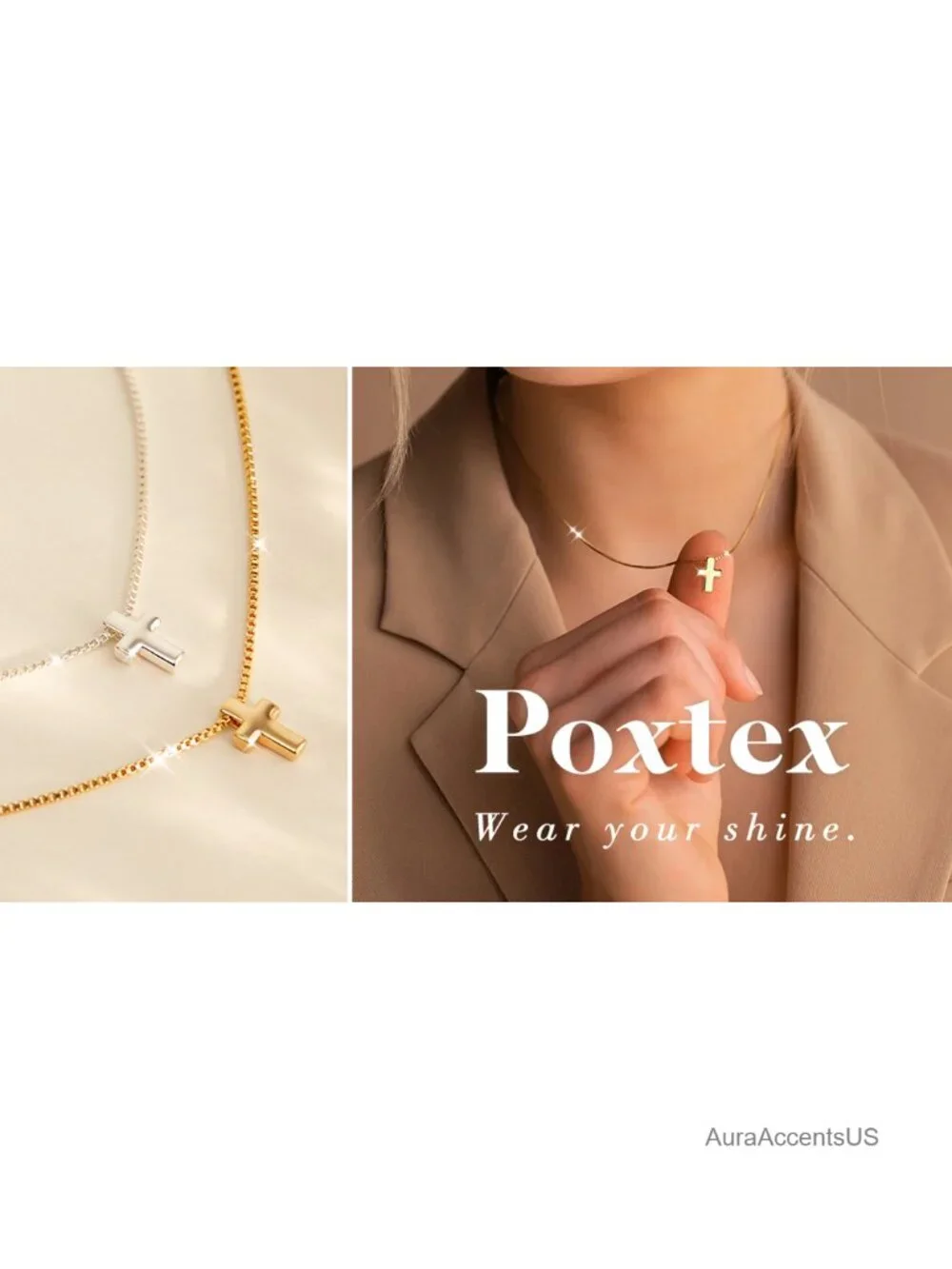 Gold Plated Layered Cross Necklace Set for Women Christian Jewelry Gift